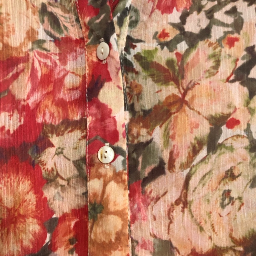 Truth by republic new blouse flowy floral fall colors women’s size XS NWT v neck - Picture 3 of 11